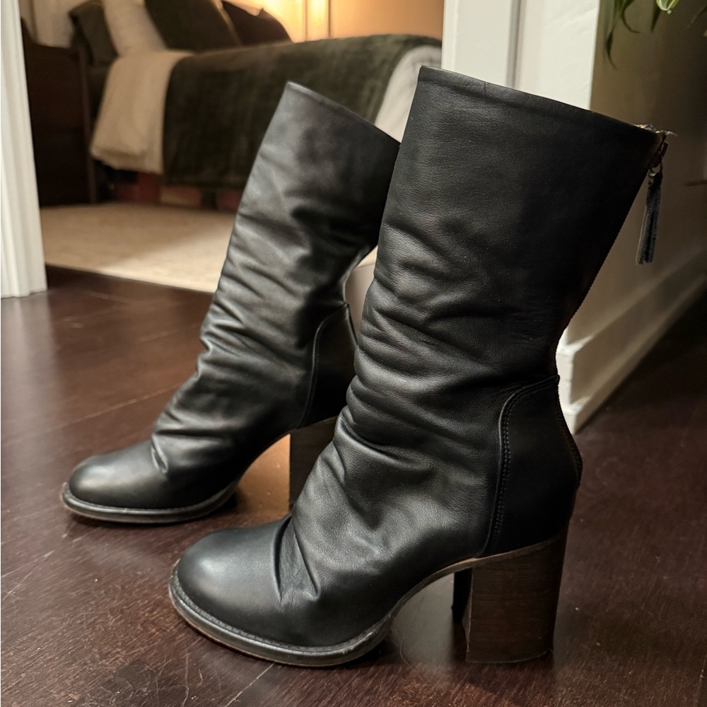 Free People Black Elle Block Heel